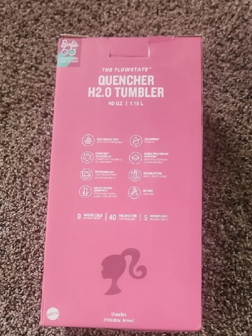 Stanley Barbie Pink Travel Mug with Handle and Straw - Picture 6 of 6